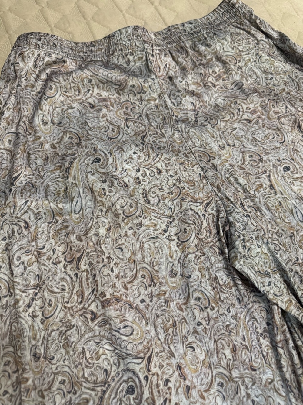 Philosophy Beige Paisley-Trim Wide Leg Pants - Picture 6 of 7
